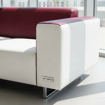 Аренда Диван бело бардовый Cube из экокожи 03 033RD в отеле Radisson Lazurnaya — ART SPACE