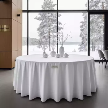Аренда Скатерть круглая белая Профлайн 3,2 м в ресторане «Sanremo» — ART SPACE