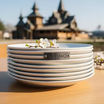 Аренда Тарелки АЛЛЕН белые в этно-парке «Моя Россия» — ART SPACE