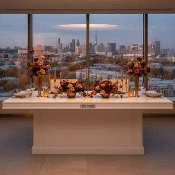 Аренда Стол банкетный Amsterdam white в ресторане «Высота 5642» — ART SPACE