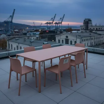 Аренда Комплект DECO 6 PLUS с прямоугольным столом капучино на территории Морпорта Сочи — ART SPACE
