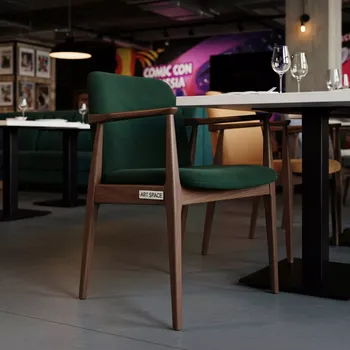 Аренда Стул Bizotti орех темный зеленый в ресторане «Brunello» — ART SPACE