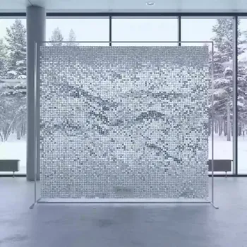 Аренда Фотозона из серебряных пайеток 2,4х2 метра в Omega Sirius — ART SPACE