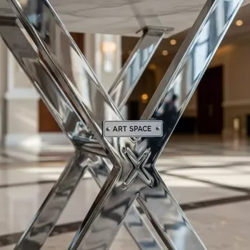 Аренда Фуршетный стол X 2 silver white мрамор в отеле Hyatt Regency Sochi — ART SPACE