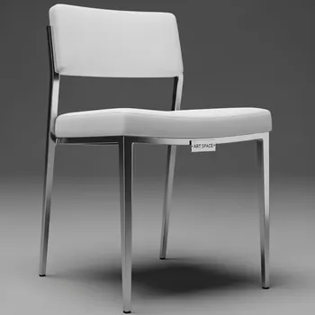 Аренда Стул БРЭМ серебряный белый экокожа в ресторане «Sanremo» — ART SPACE
