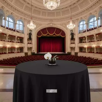Аренда Скатерть стрейч на круглый стол черная в Зимнем театре — ART SPACE
