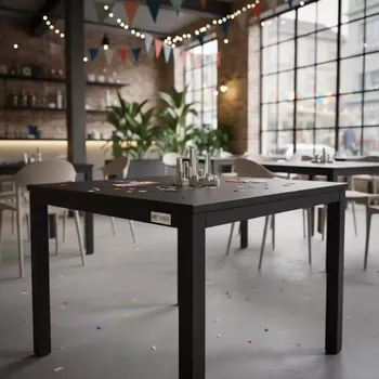 Аренда Стол пластиковый Sky Table 80 черный 800х800х740 мм в ресторане «La Terrazza» — ART SPACE