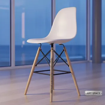Аренда Стул барный дизайнерский Eames стиль DSW белый в пляжном клубе Del Mar — ART SPACE