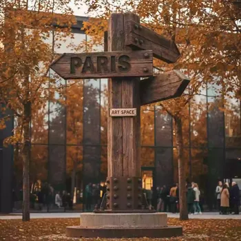 Аренда Указатель деревянный тройной Париж в Gamma Sirius — ART SPACE