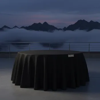 Аренда Скатерть круглая черная 230 см на площадке Rosa Peak (2320м) — ART SPACE