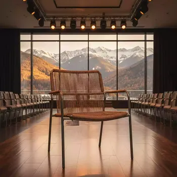 Аренда Стул Люксембург плетеный из роупа коричневый в Radisson Hotel Rosa Khutor — ART SPACE