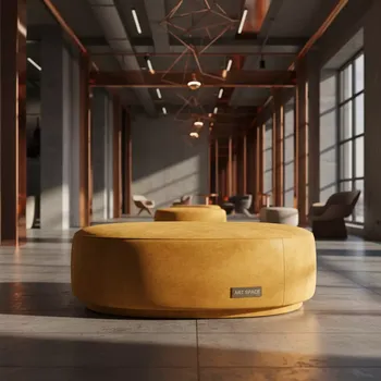 Аренда Пуф овал золотой желтый бархат в Imeretinskiy Hotel — ART SPACE