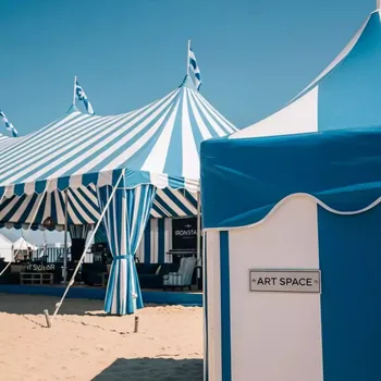 Аренда Шатер AFM 1015C сине белый 3х6 в пляжном клубе Del Mar — ART SPACE