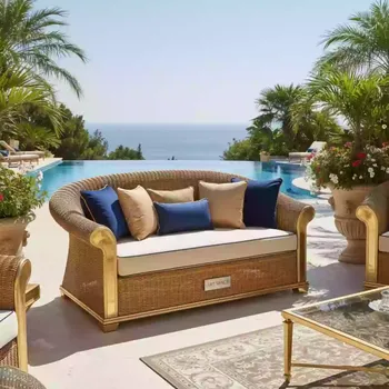 Аренда Диван плетеный с подушками Aditya в Karat Resort — ART SPACE