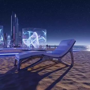 Аренда Кресло плетеное с подушкой Kipr на пляже «Маяк» — ART SPACE