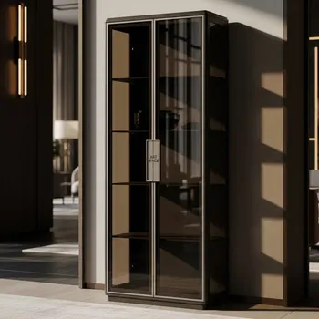 Аренда Шкаф стеллаж с черным стеклом брауни 798х446х2112 в Mövenpick Hotel — ART SPACE