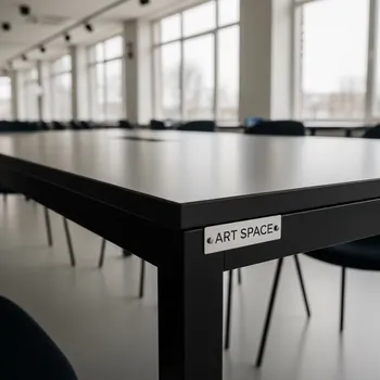 Аренда Стол Лидер 1 серый черный кромка ПВХ 1300х800 в санатории «Сочи» — ART SPACE