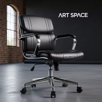 Аренда Стул Самба экокожа Black хромированный каркас мягкие подлокотники в Alpha Sirius — ART SPACE