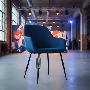 Аренда Стул Fly синяя рогожка металлические ножки в санатории «Сочи» — ART SPACE