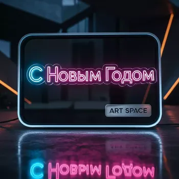 Аренда Неоновая надпись "С Новым Годом" в комплексе Sea Galaxy — ART SPACE
