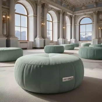 Аренда Пуф Shape круглый мятно зеленый на площадке Rosa Peak (2320м) — ART SPACE