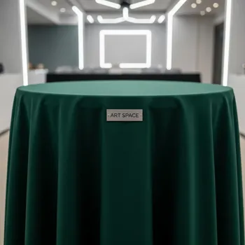 Аренда Скатерть круглая темно зеленая 2,3 м в отеле «Богатырь» — ART SPACE