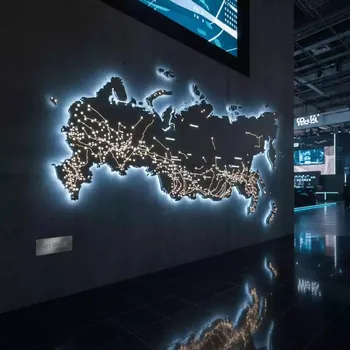 Аренда Карта России большая с точечной подсветкой контражур в комплексе Sea Galaxy — ART SPACE