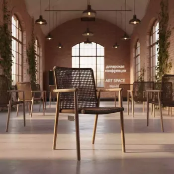 Аренда Кресло алюминиевое из искусственного ротанга Бамбук 2 в Boutique Hotel PORTUM 1905 — ART SPACE