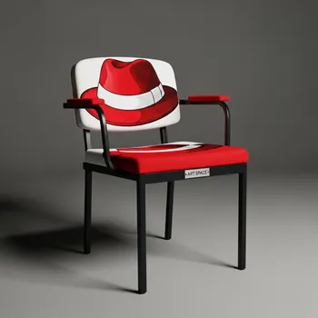 Аренда Стул Хит с подлокотниками черный каркас принт Red Hat в МФК «Горный» — ART SPACE