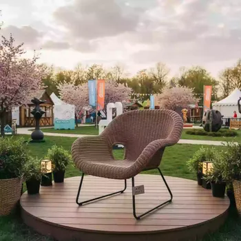 Аренда Плетеное кресло из искусственного ротанга LV 140B Brown в этно-парке «Моя Россия» — ART SPACE