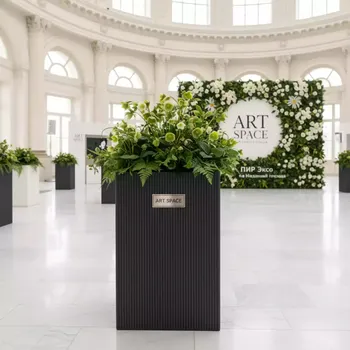 Аренда Кашпо Urbi Square 26.6 антрацит Prosperplast 11 л на Медальной площади — ART SPACE