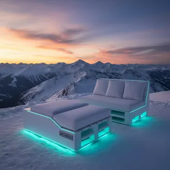 Аренда Оттоман из белых паллет на площадке Rosa Peak (2320м) — ART SPACE