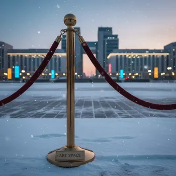 Аренда Стойка ограждения с канатом Barrier Gold на Медальной площади — ART SPACE