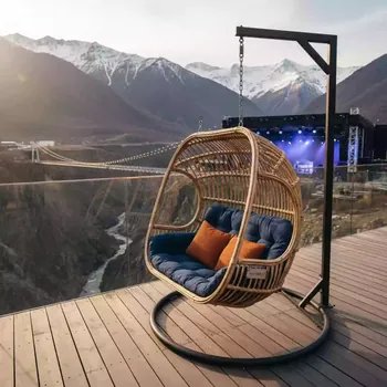 Аренда Подвесное кресло двухместное кокон Бамбук ROTANG LUX в Skypark Sochi — ART SPACE