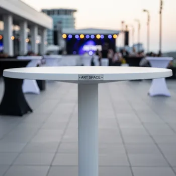 Аренда Стол коктейльный Smash белый диаметр 700 мм в City Park Hotel Sochi — ART SPACE