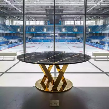 Аренда Стол slash мрамор gold black в Керлинговом центре «Ледяной куб» — ART SPACE