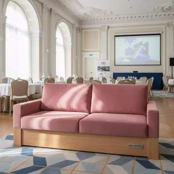 Аренда Диван Мистик велюр Nuvola 62 розовый ЛДСП Дуб Сонома в Radisson Blu Resort & Congress Centre — ART SPACE