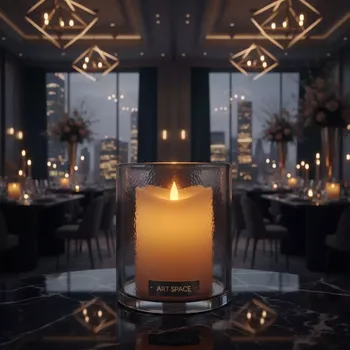 Аренда Свеча LED Ода дымчатая глянцевая большая без батареек в Radisson Collection Paradise — ART SPACE