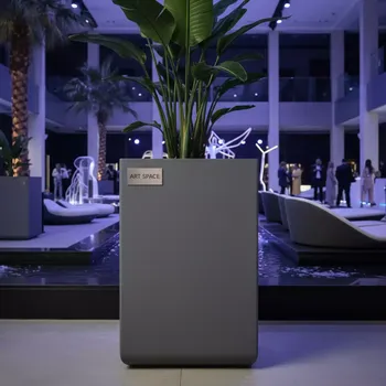Аренда Кашпо фибергласс серое 70х100 см в Mantera Supreme — ART SPACE