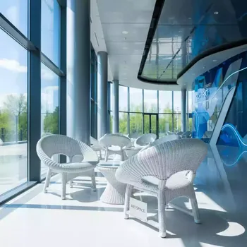 Аренда Комплект плетеной мебели T130 LV 520 white в ресторане «Voda» — ART SPACE