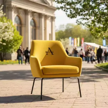 Аренда Стул Vente велюр Velutto с логотипом желтый в усадьбе Голицына — ART SPACE