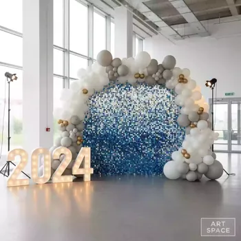 Аренда Фотозона из пайеток с шарами и цифрами в Delta Sirius — ART SPACE