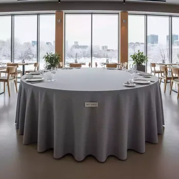 Аренда Скатерть круглая Профлайн серая 3,3 м в ресторане «La Terrazza» — ART SPACE
