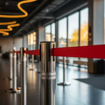 Аренда Стойка ограждения мобильная с красной вытяжной лентой в Sport Inn Hotel & Wellness — ART SPACE