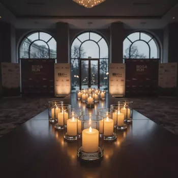 Аренда Свечи LED в стакане теплые высота 6,5 см в City Park Hotel Sochi — ART SPACE