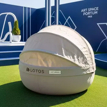 Аренда Шезлонг садовый Lotos Sunbed бежевый с текстиленом в Boutique Hotel PORTUM 1905 — ART SPACE