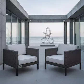 Аренда Комплект мебели YALTA BIG FAMILY 2 ARMCHAIR под искусственный ротанг темно коричневый на пляжных клубах Хосты — ART SPACE