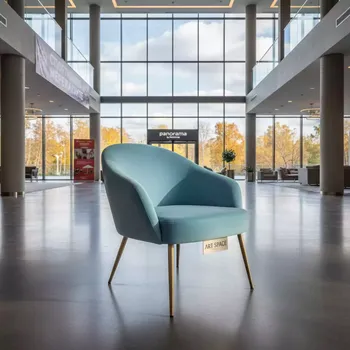 Аренда Стул Solar голубой велюр ножки металл RAL в Panorama by Mercure — ART SPACE