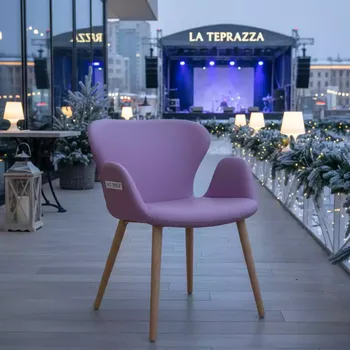 Аренда Кресло EP 300 экокожа сиреневое в ресторане «La Terrazza» — ART SPACE