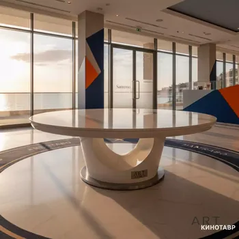 Аренда Стол для переговоров круглый белый Backstage 150 см в ресторане «Sanremo» — ART SPACE